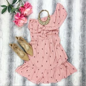 mossimo • one shoulder ruffle dress